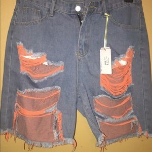 Distressed Jean Shorts